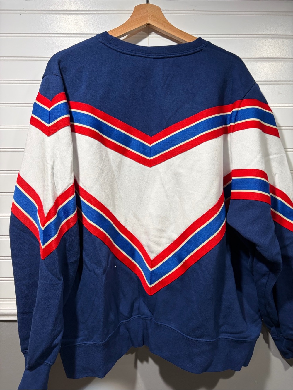 Nike Women’s Navy, White & Red Chevron Crewneck Sweater - Picture 4 of 4